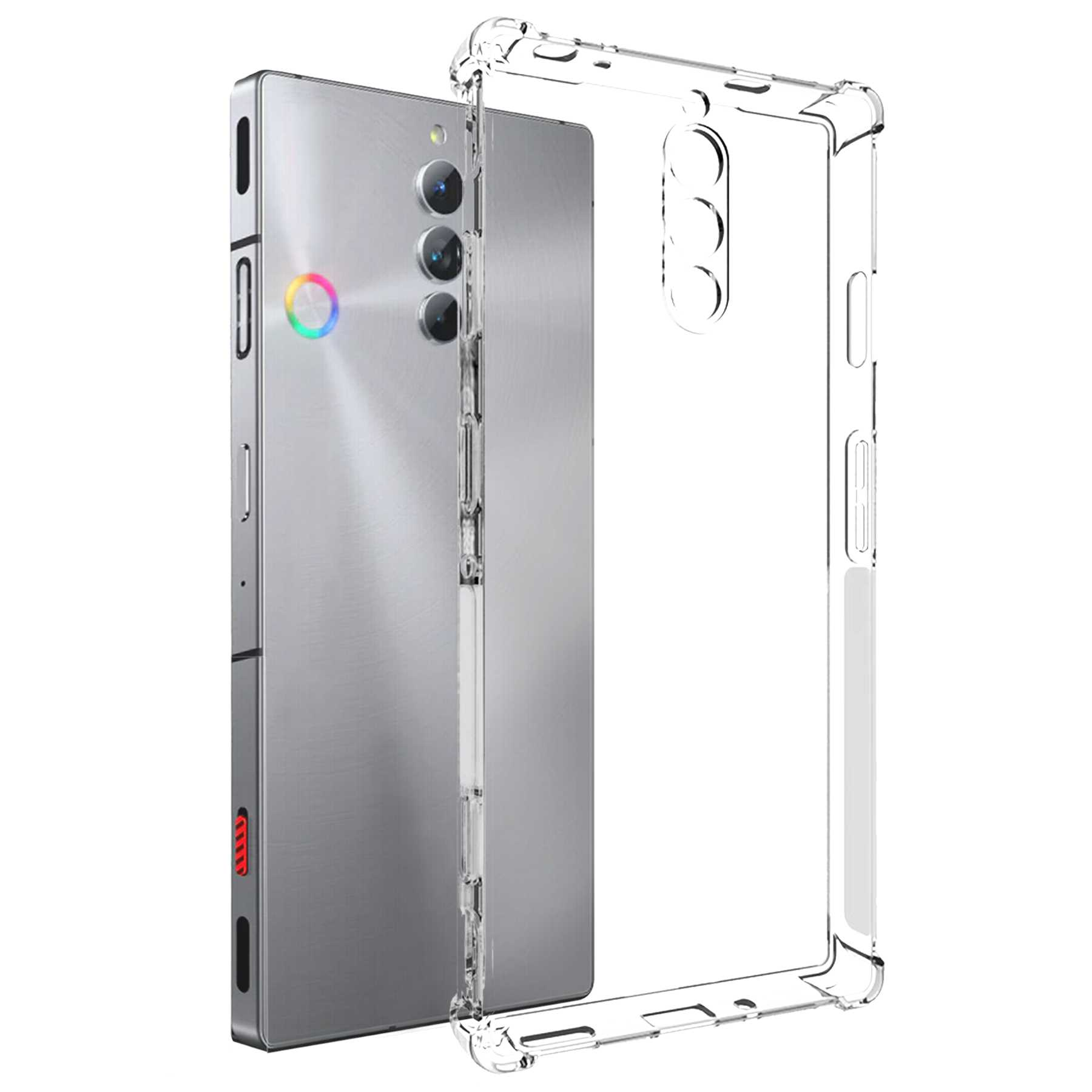8S Pro, Case nubia Armor Hülle, MTB Clear ENERGY Transparent MORE Backcover, ZTE, Schutz Magic Red