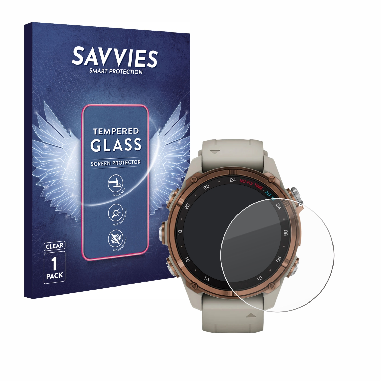 Garmin Schutzglas(für 9H (43 mm)) SAVVIES Descent Mk3 klares