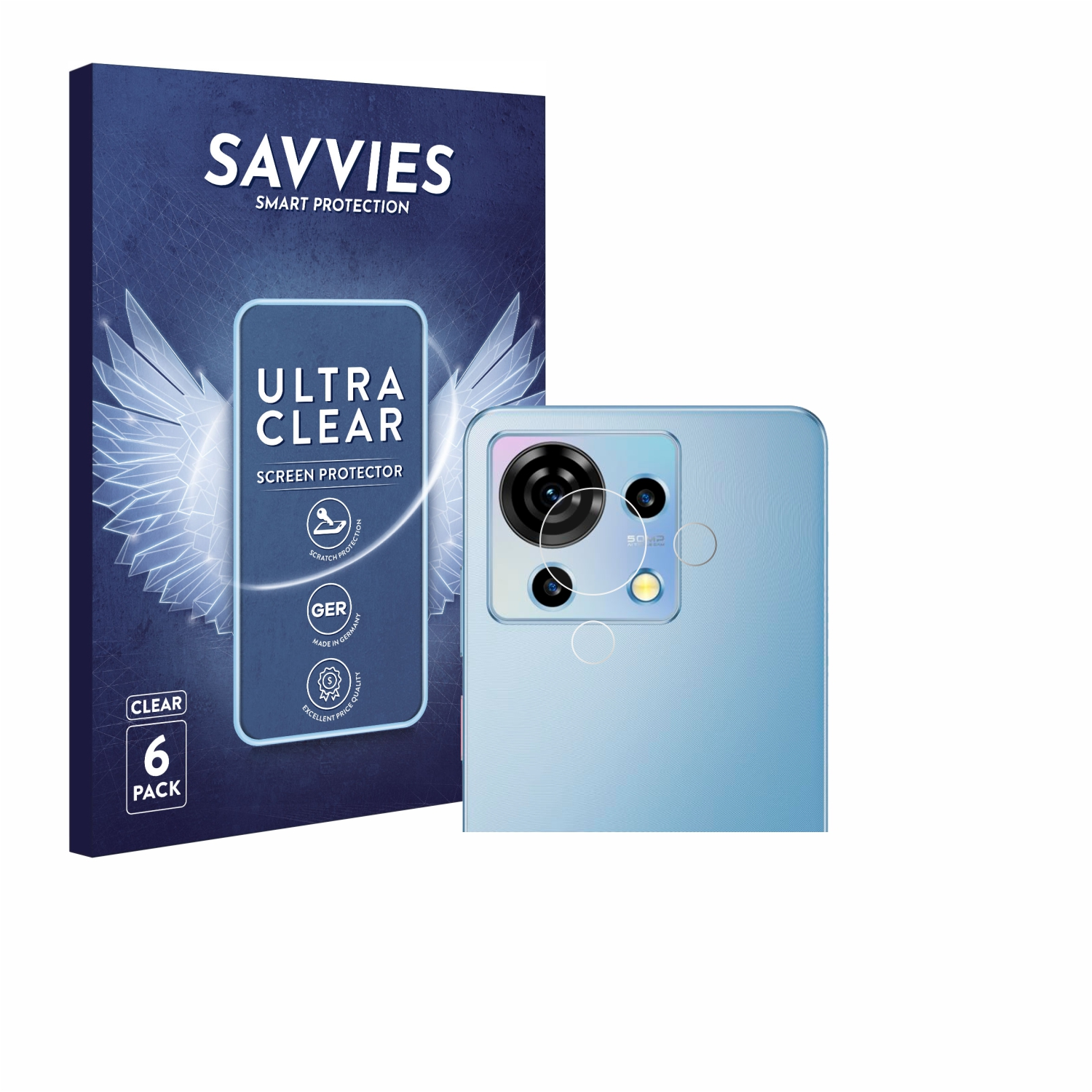 SAVVIES 6x klare Schutzfolie(für Blade ZTE V50 Vita)