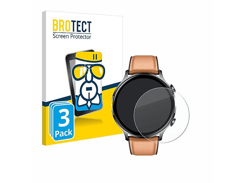 BROTECT 3x Airglass klare Schutzfolie(für NONGAMX Smartwatch 1.39\