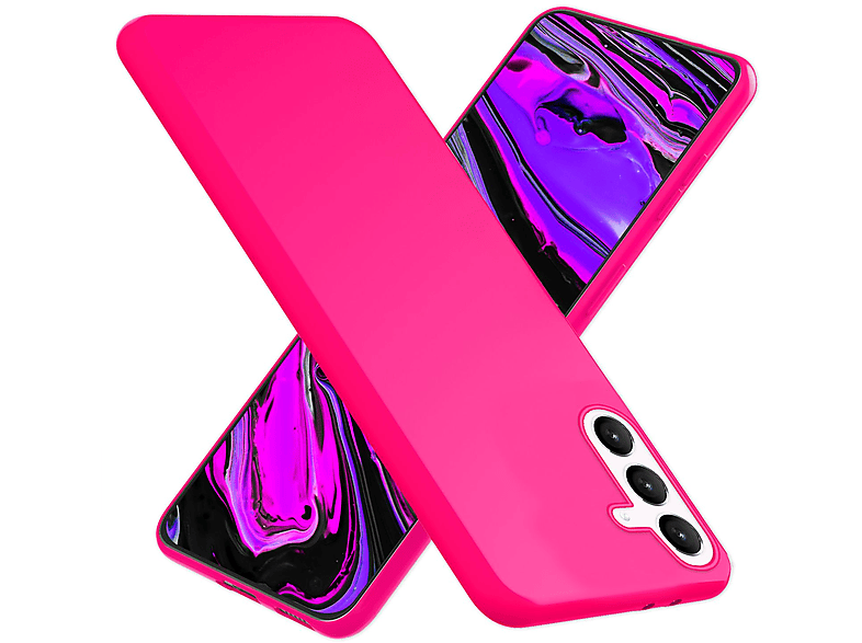 Galaxy Pink Backcover, Plus, S24 Hülle, Silikon Neon Samsung, NALIA