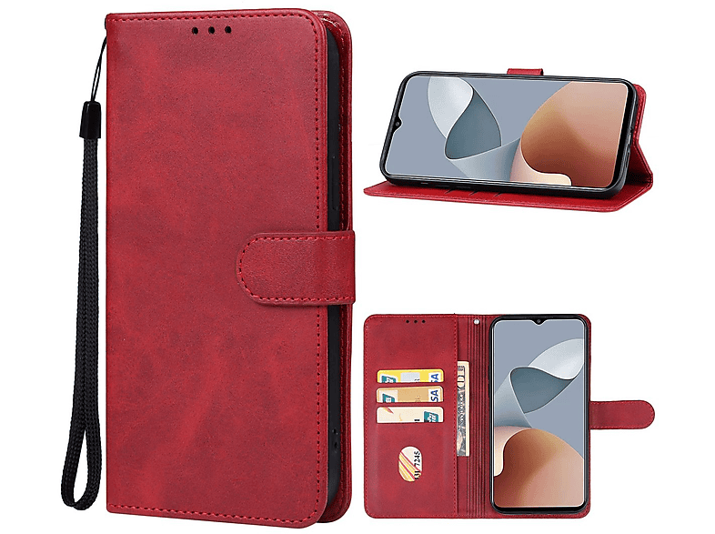 WIGENTO Book Wallet Tasche mit Rot Geld 4G / 50 V50s & Fach, ZTE, Kreditkarten Lite, Blade Axon Bookcover, A73 
