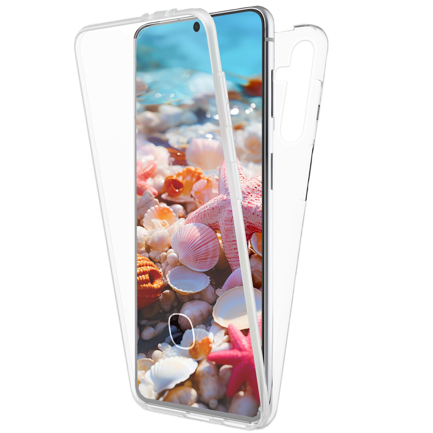 NALIA Klare 360 Grad Hülle, Galaxy S24, Cover, Full Samsung, Transparent
