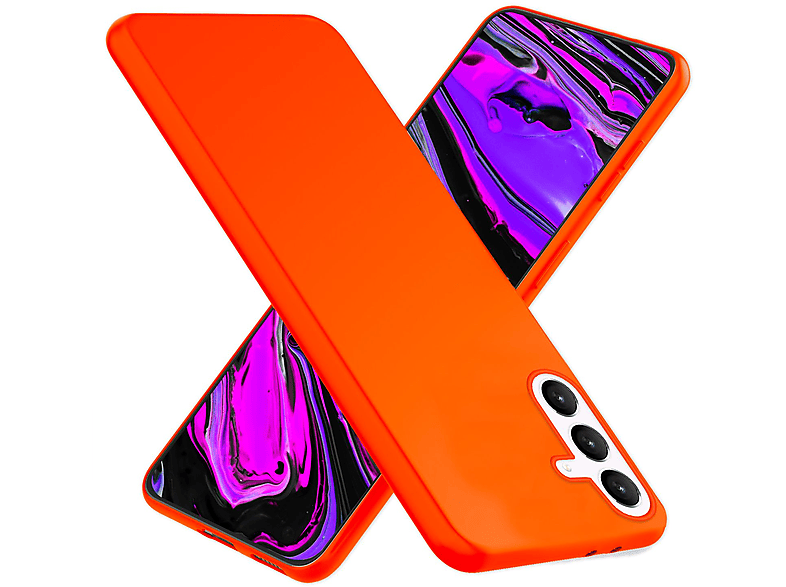 Neon Orange Silikon Galaxy Hülle, Plus, NALIA S24 Samsung, Backcover,