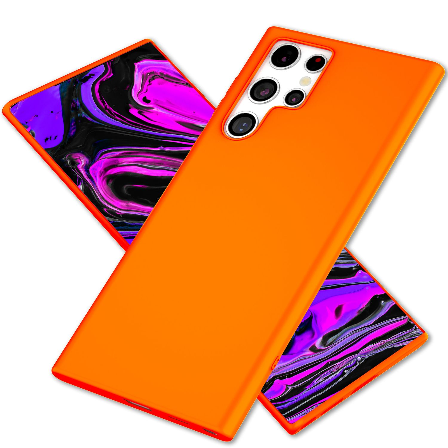 Backcover, Neon Orange Hülle, NALIA Samsung, Ultra, Silikon Galaxy S24
