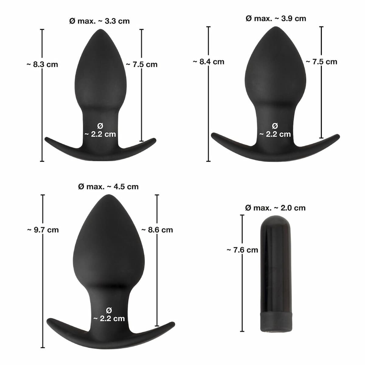 Velvets Butt VELVETS plugs Vibrating Black BLACK Analplug