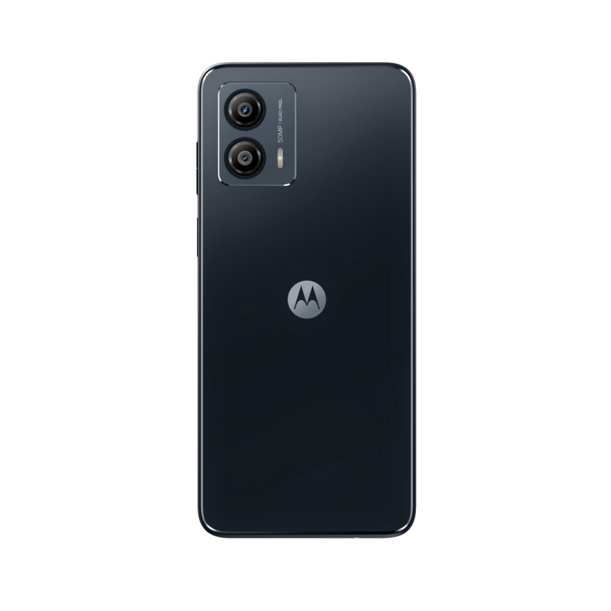 Czarny telefon Motorola z podwójnymi aparatami i logo Motorola z tyłu.