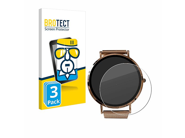 Micento Schutzglas(für 3x klares 9H California BROTECT Smartwatch)