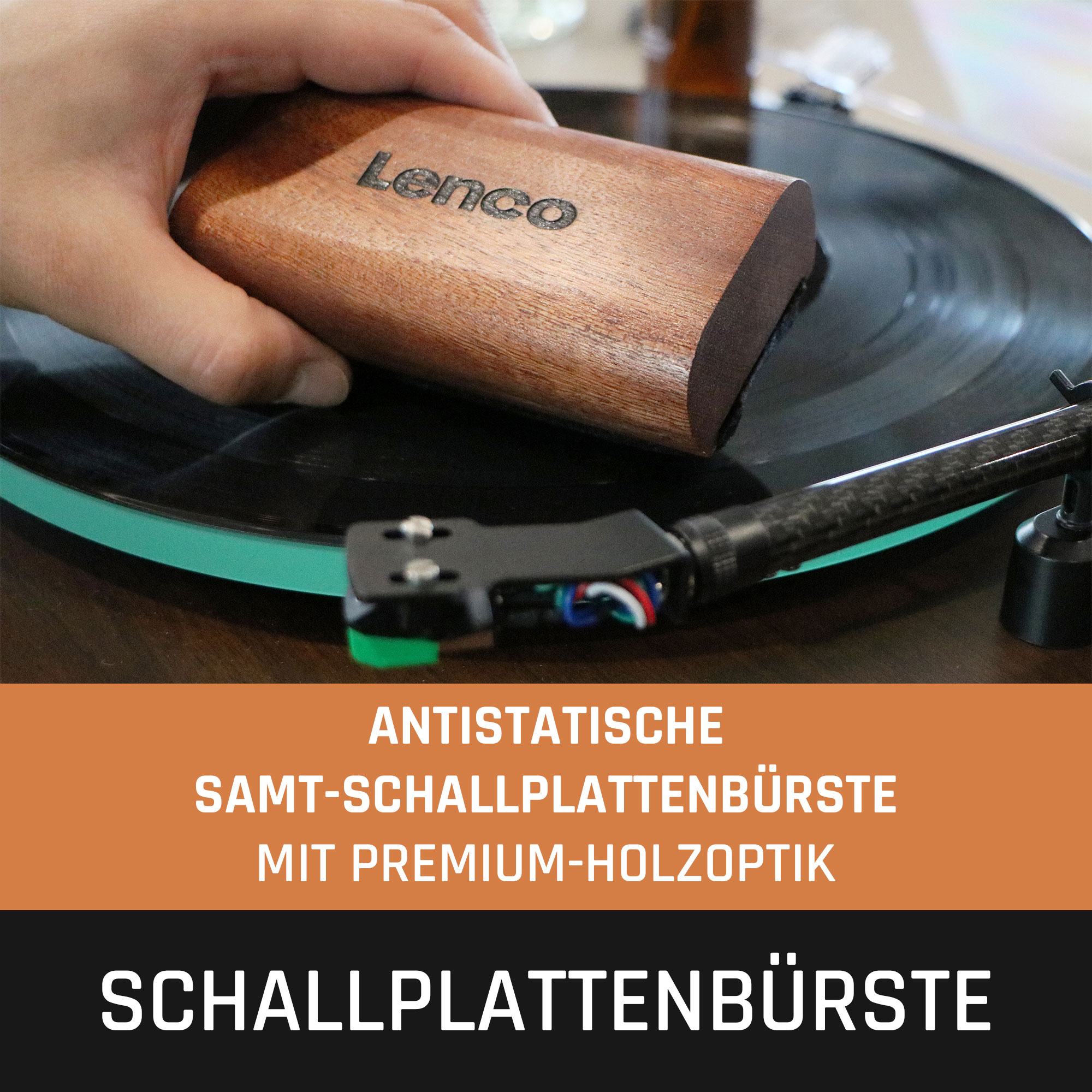 LENCO TTA-6IN1 - 6-in-1 Reiniger und - für Deluxe-Set Schallplatten Plattenspieler-Zubehörset Schallplattenreinigung