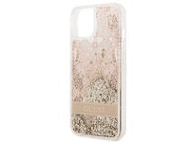GUESS Paisley Liquid Glitter Design Cover, Backcover, Apple, iPhone 14 Plus, Gold