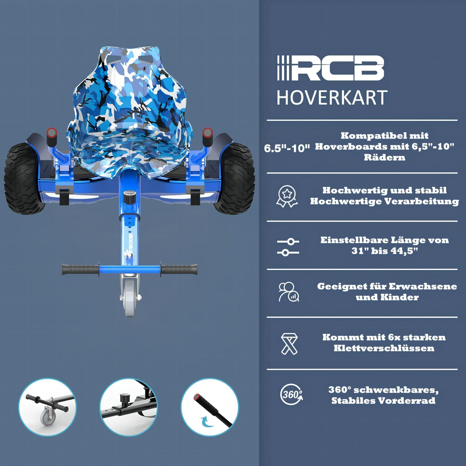 Board Sitz Balance mit Hoverboard Zoll, (8,5 HM6 Blau) RCB