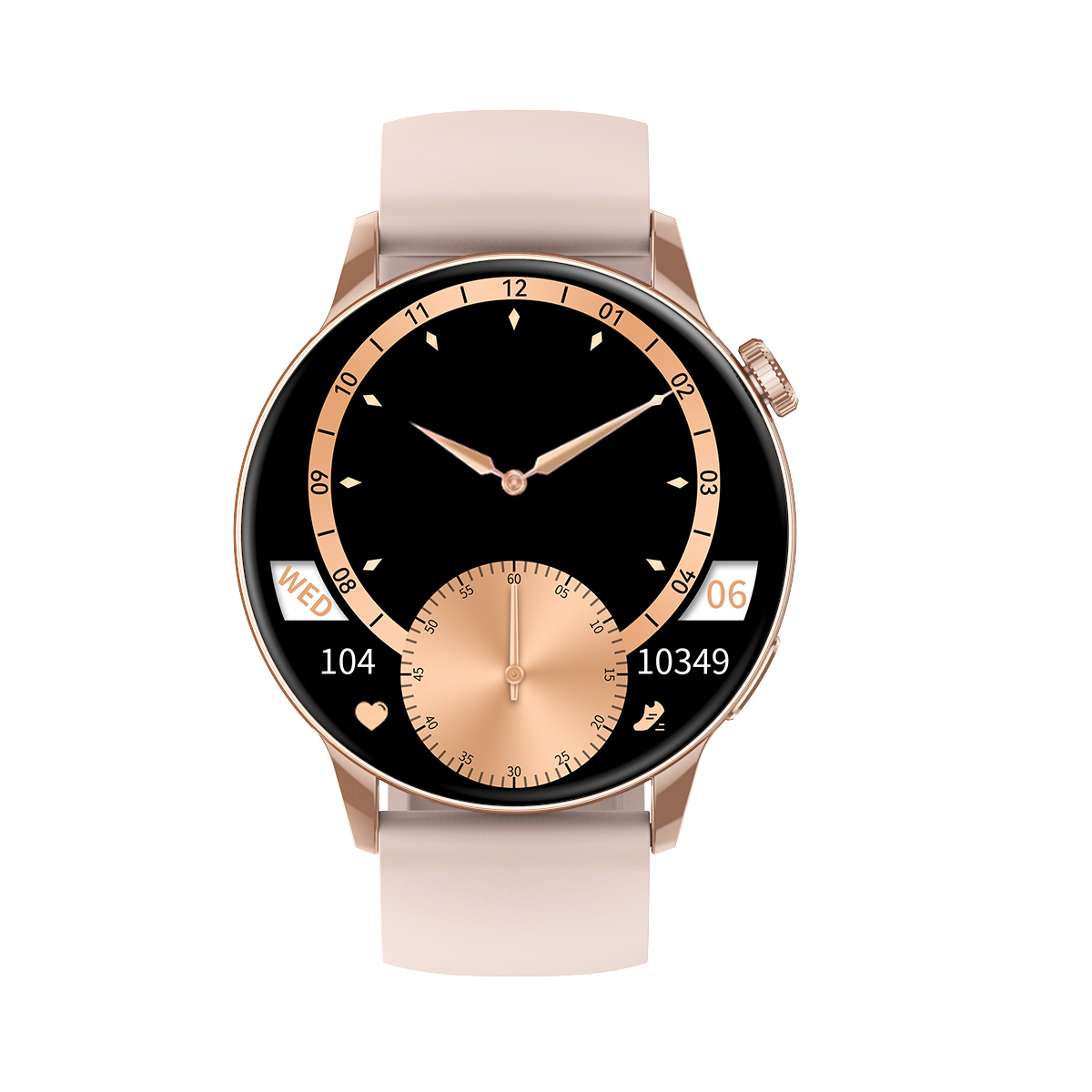 MIRUX HD1 Watch Tracker Silikon, Pink Smartwatch Telefonfunktion 240 Rund Fitness Gold mm