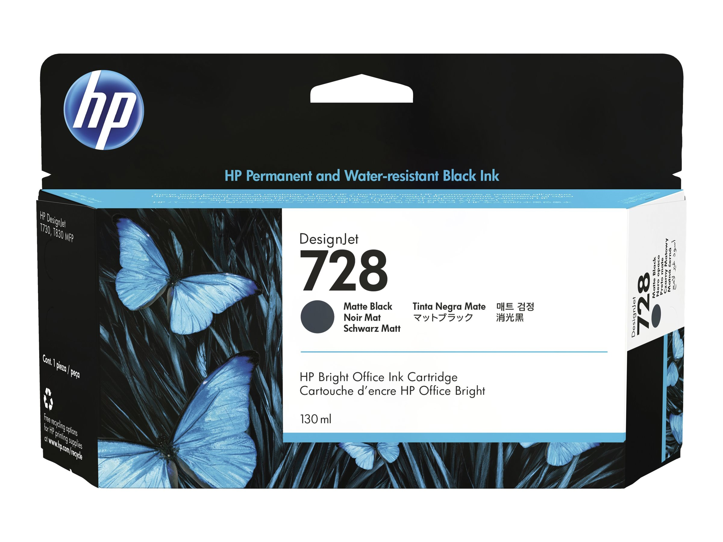 (3WX25A) HP Tinte schwarz 728 matt