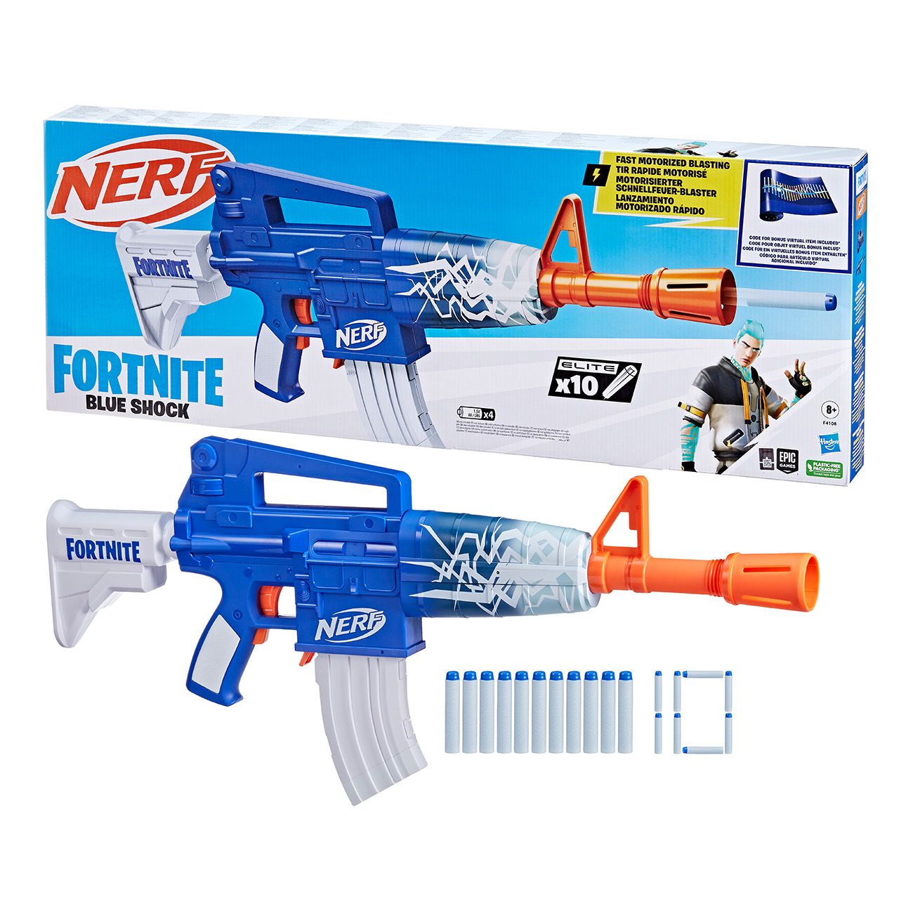 NERF Fortnite Blue Spielzeugwaffe Shock