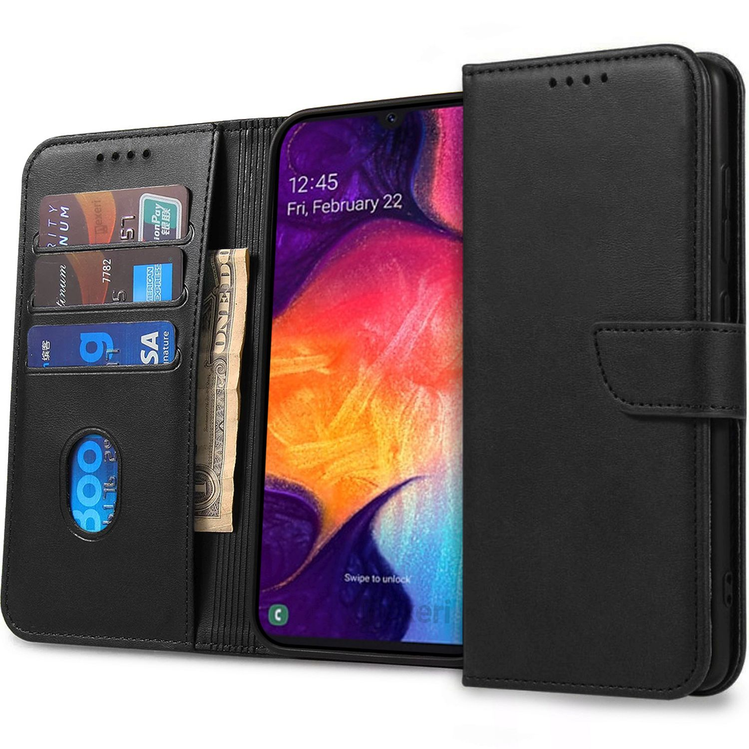 S24 Case Premium Schwarz Ultra, Tasche, Buch Magnet Bookcover, Galaxy COFI Samsung,