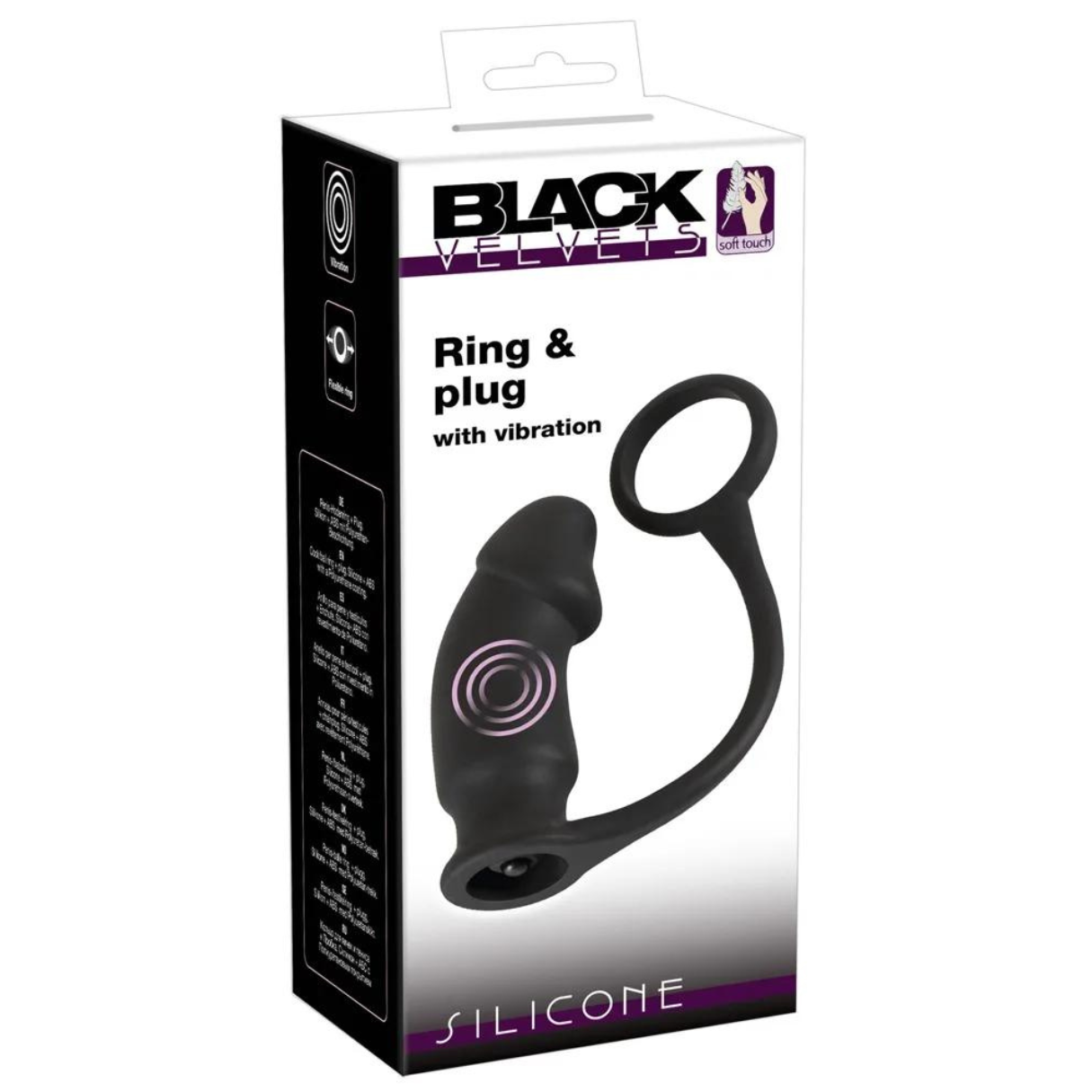 BLACK VELVETS Ring & Vibrator with plug vibration