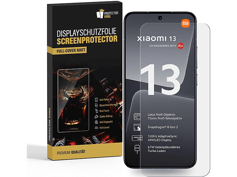 Xiaomi PREMIUM COVER Displayschutzfolie(für PROTECTORKING 13) FULL 2x ENTSPIEGELT MATT