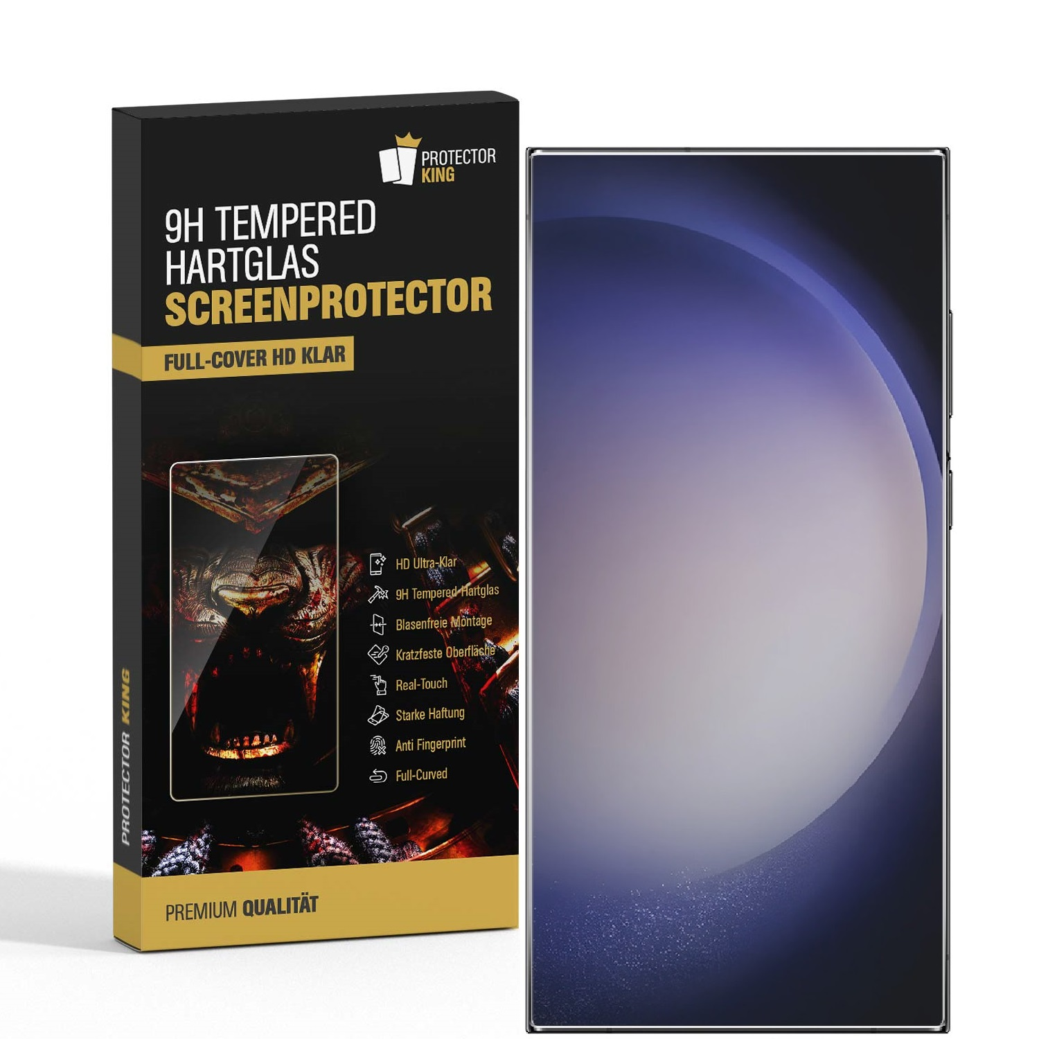 PROTECTORKING 1x 3D Panzerhartglas Ultra) Tempered Galaxy Echtes Samsung S24 KLAR A++ Displayschutzfolie(für