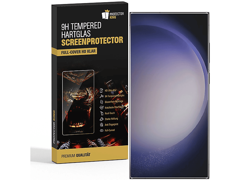 PROTECTORKING 1x 3D A++ Echtes Tempered Panzerhartglas KLAR Displayschutzfolie(für Samsung Galaxy S24 Ultra)