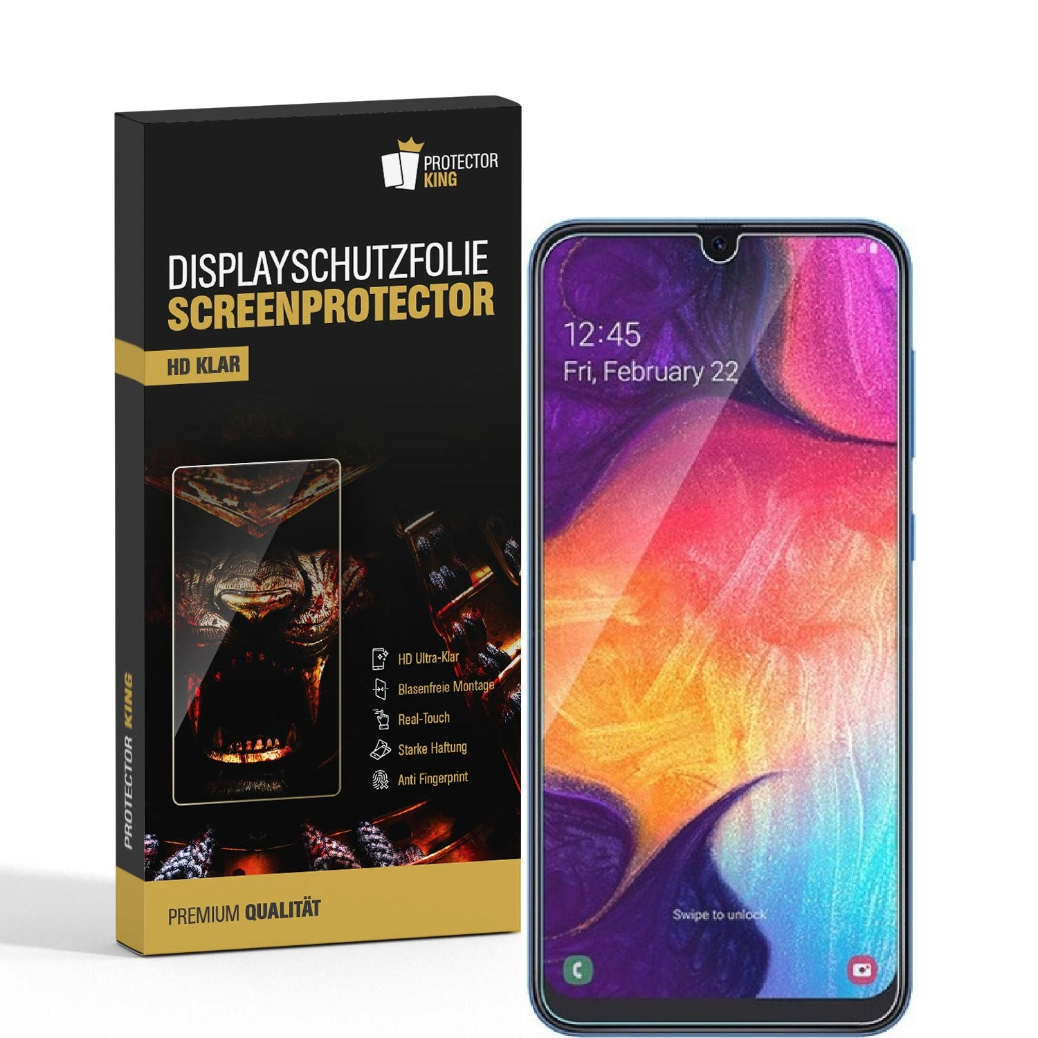 Displayschutzfolie(für 4x A10) PROTECTORKING 3D Schutzfolie Galaxy Samsung Premium KLAR