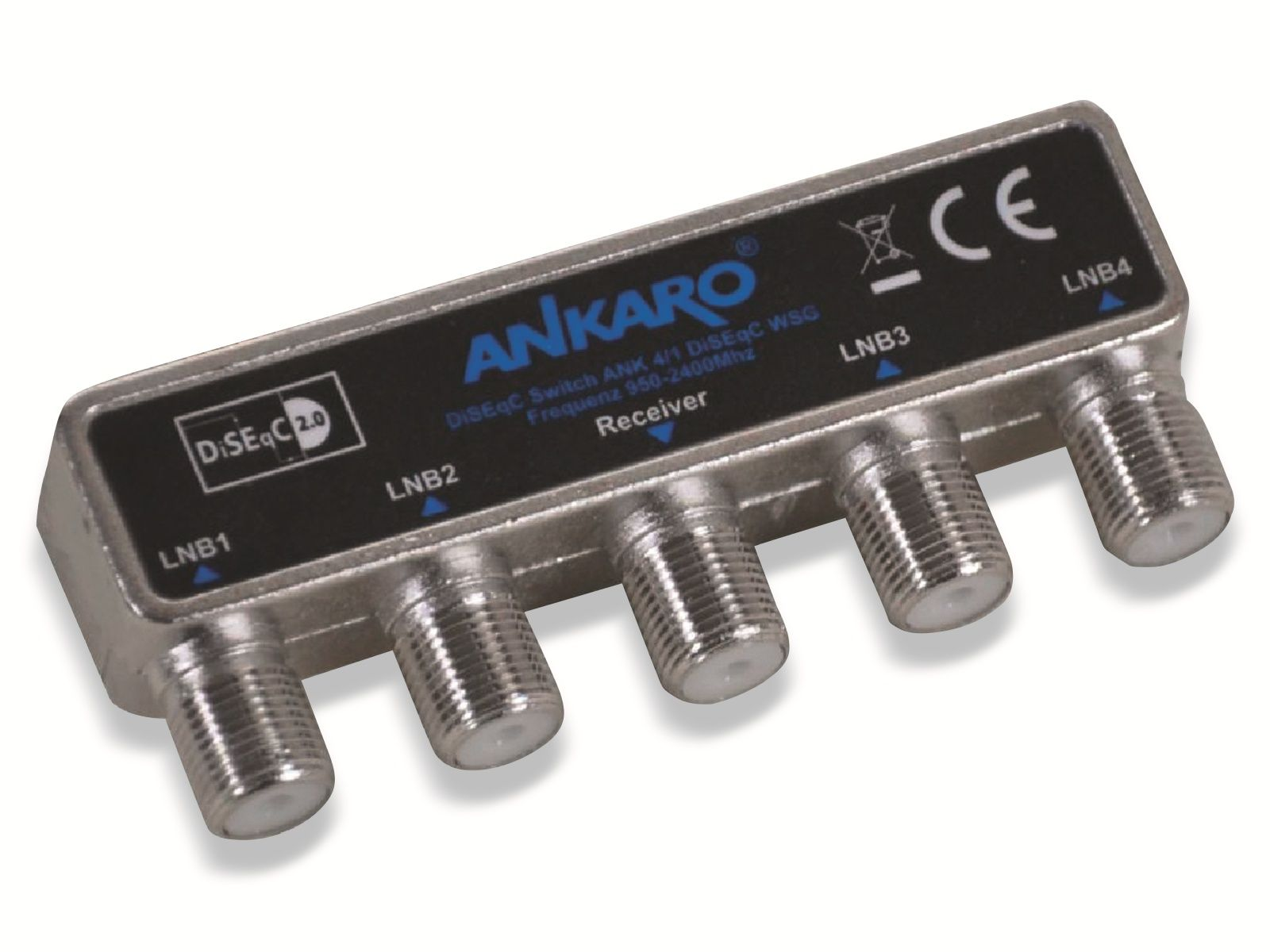ANKARO ANK 4/1 LNCs,1 Ausgang, 2.0 DiSEqC SAT-Multischalter mit 4 für Wetterschutzgehäuse, Mastmontage für WSG Schalter