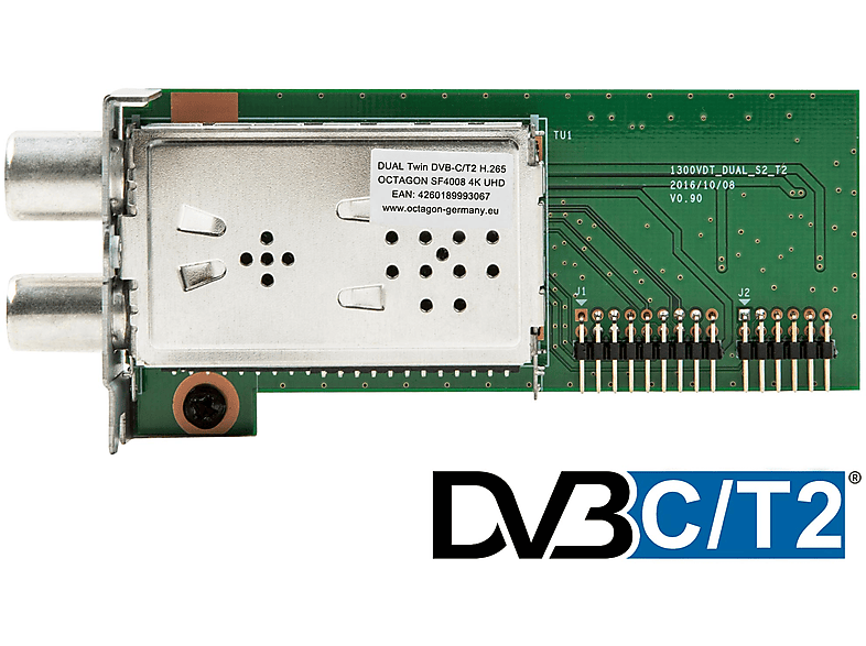 OCTAGON Dual Hybrid 4K UHD DVB-C/ SF4008 Tuner Octagon für (Silber) DVB-T2 V2 Tuner