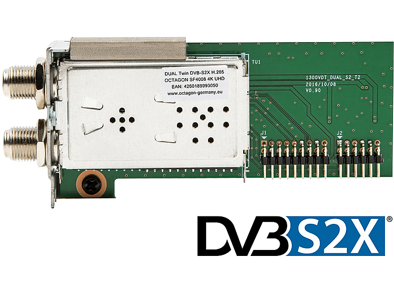 UHD 4K Octagon (Silber) DUAL Tuner DVB-S2X Tuner Twin OCTAGON SF4008 für
