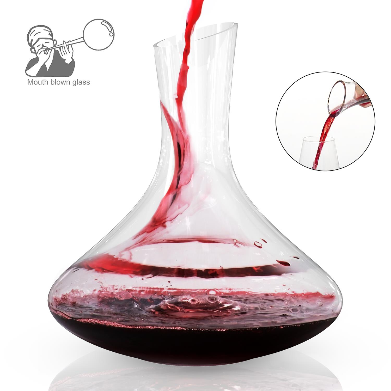 Karaffe 1.8 Glas Rotwein mit INTIRILIFE Karaffe Liter für
