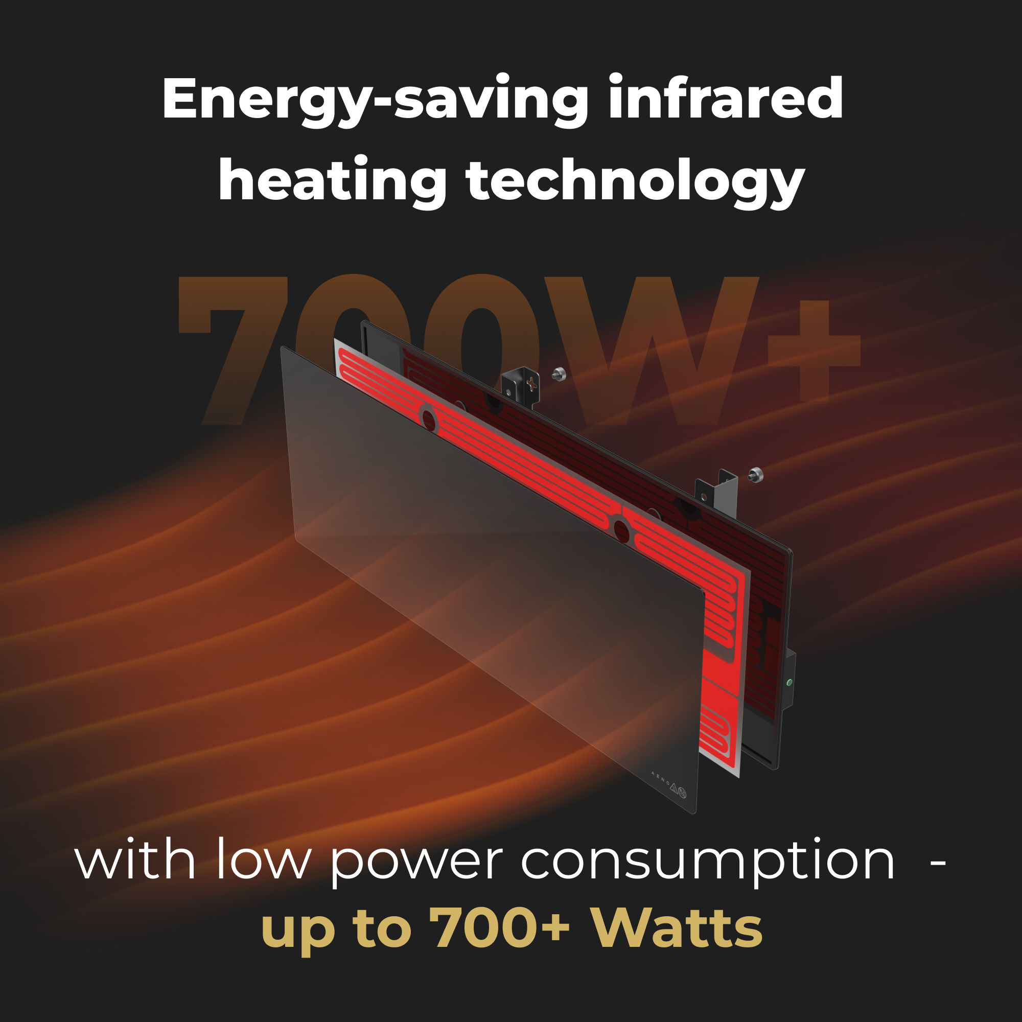 Smart Premium GH2S Eco AENO Watt, Raumgröße: (700 Infrarotheizung Infrarot-Heizstrahler 30 m²)