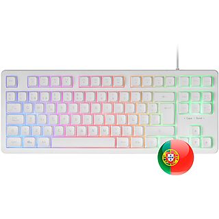 Teclado  - MK023WPT MARS GAMING, Teclas iluminadas, Blanco