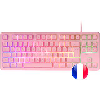 Teclado  - MK023PFR MARS GAMING, Teclas iluminadas, Rosa