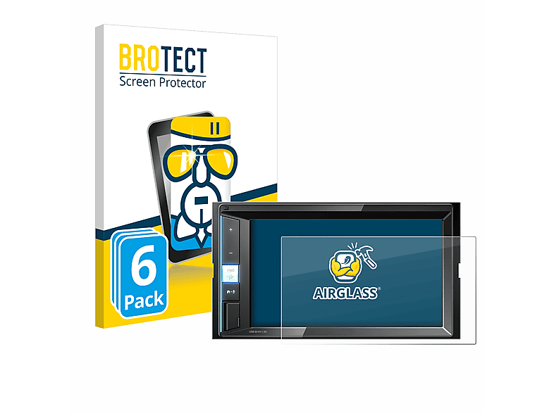 BROTECT 6x Airglass klare Schutzfolie(für JVC KW-M540BT) | Schutzfolien & Schutzgläser