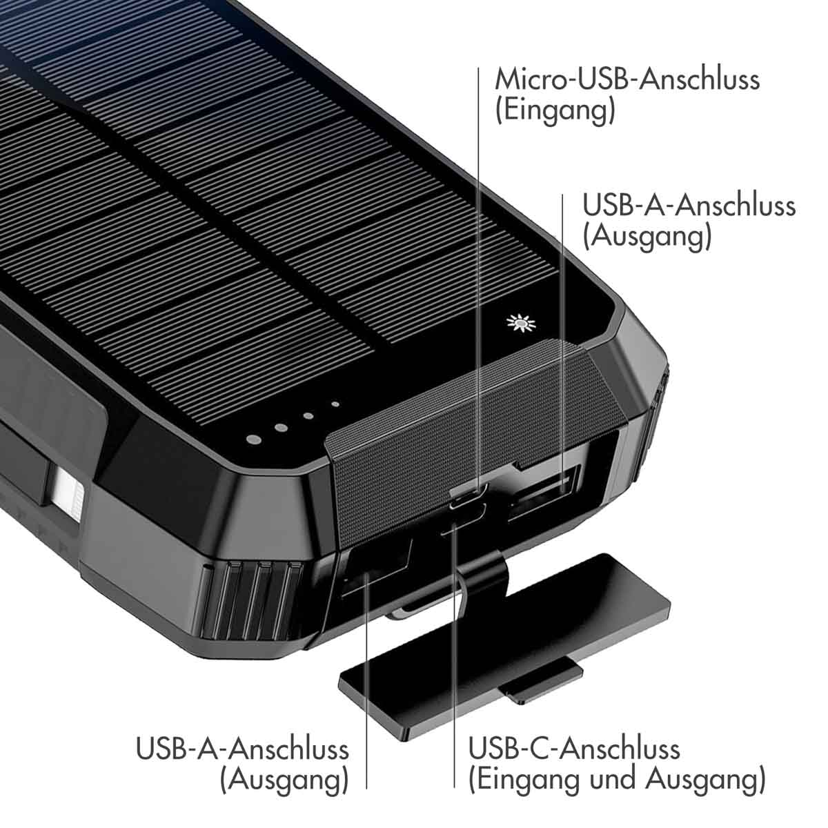 Charge Delivery Power 30000 Powerbank Schwarz IMOSHION Quick Solar mAh &