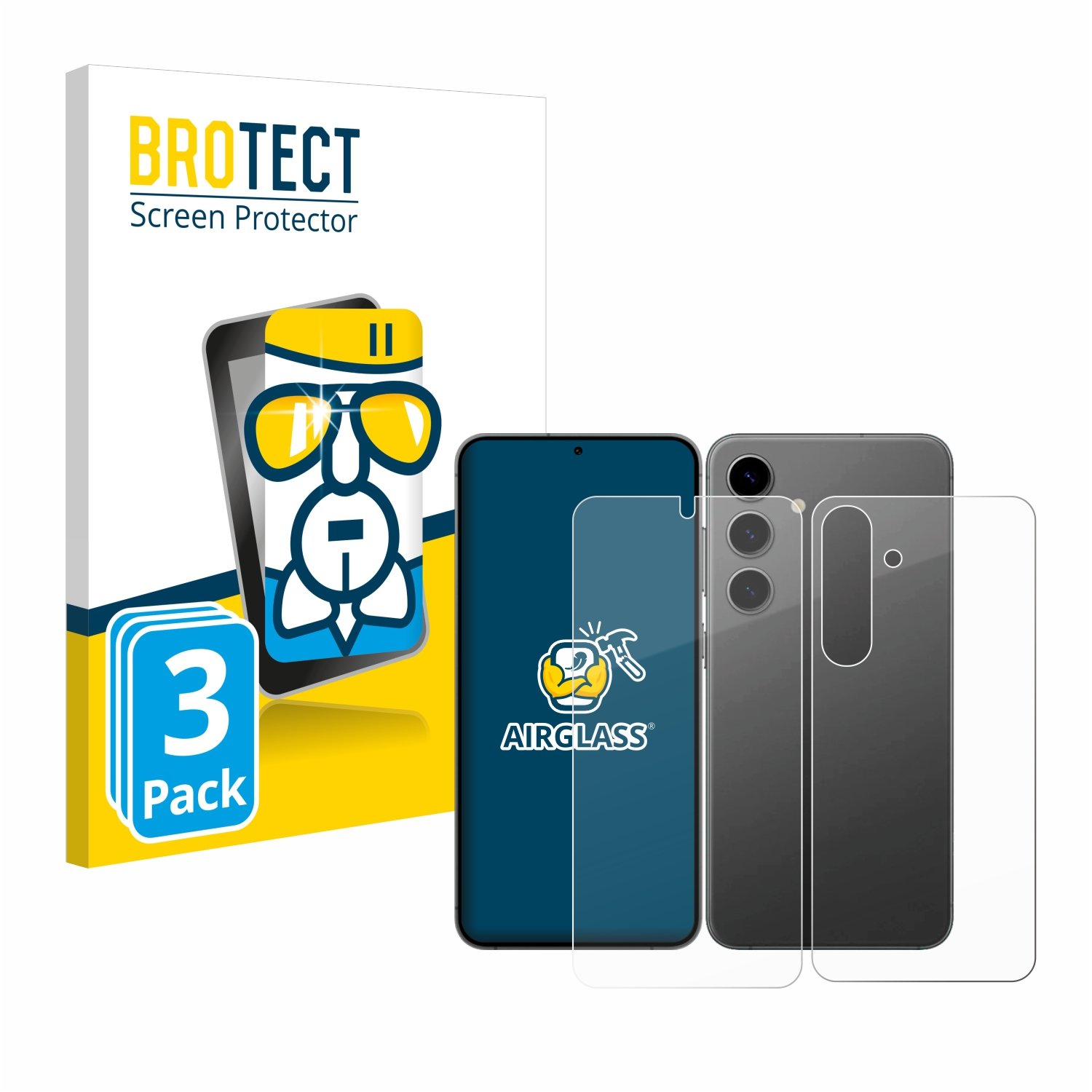 BROTECT 3x Airglass Galaxy Schutzfolie(für klare Samsung S24)