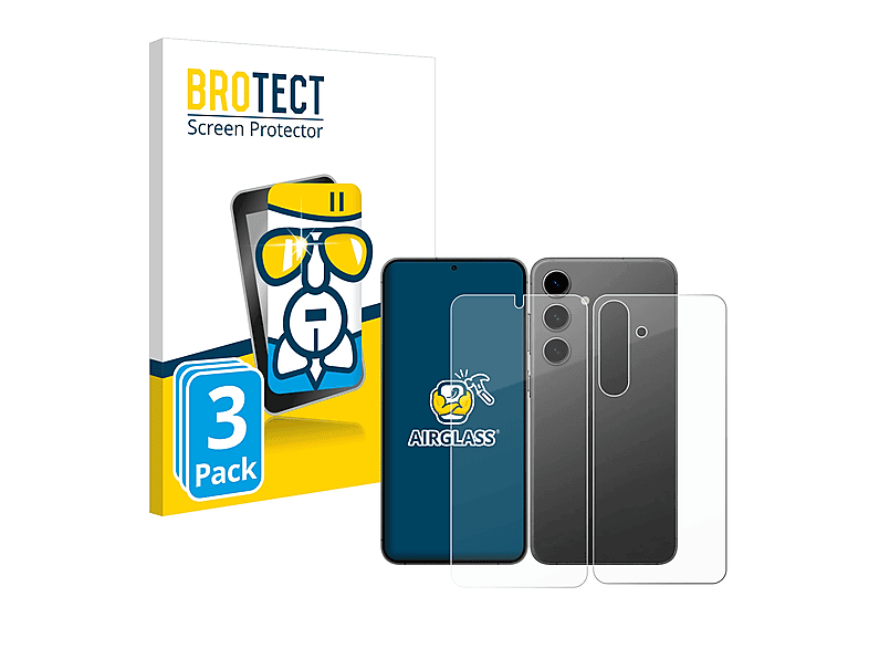 BROTECT 3x Airglass Galaxy Schutzfolie(für klare Samsung S24)