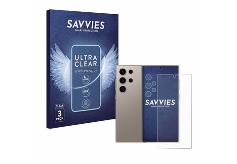 SAVVIES 6x klare Schutzfolie(für Samsung Galaxy S24 Ultra
