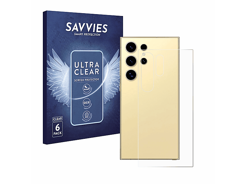 SAVVIES 6x klare Samsung S24 Schutzfolie(für Galaxy Ultra)