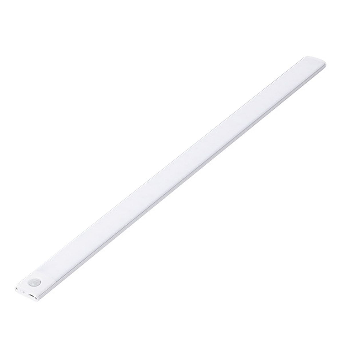 Weiße LED-Lichtleiste, lang und dünn, mit einem Sensor an einem Ende.