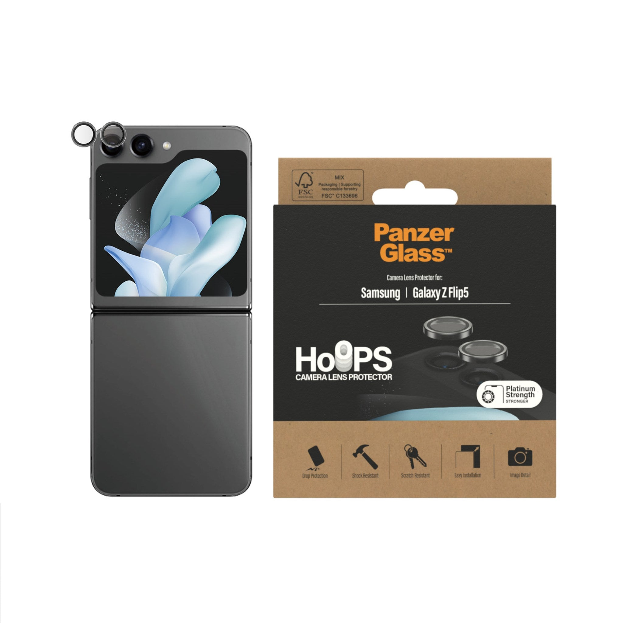 PANZERGLASS Hoops™ Galaxy Z Kameraschutz Flip 5) Kameraschutz(für Samsung