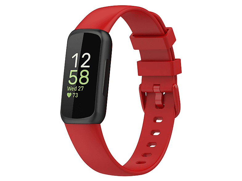 Silikonarmband (Größe S) Für Fitbit Inspire & Inspire 2 – Rotes Sportband, Weich & Wasserabweisend