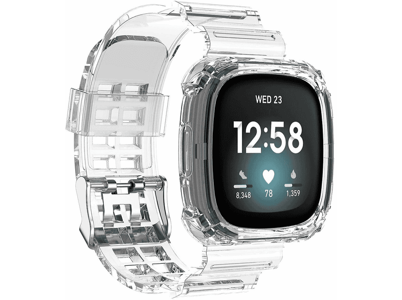 STRAP-IT© Versa 3, Ersatzarmband, Fitbit, Versa 3, Transparent | SATURN