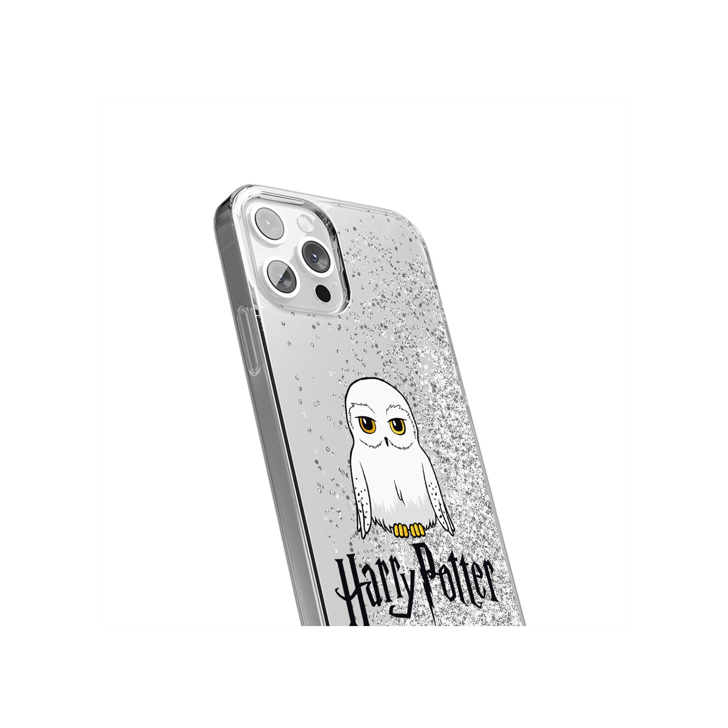 Eine Handyhülle mit einer weißen Eule und dem Text "Harry Potter".