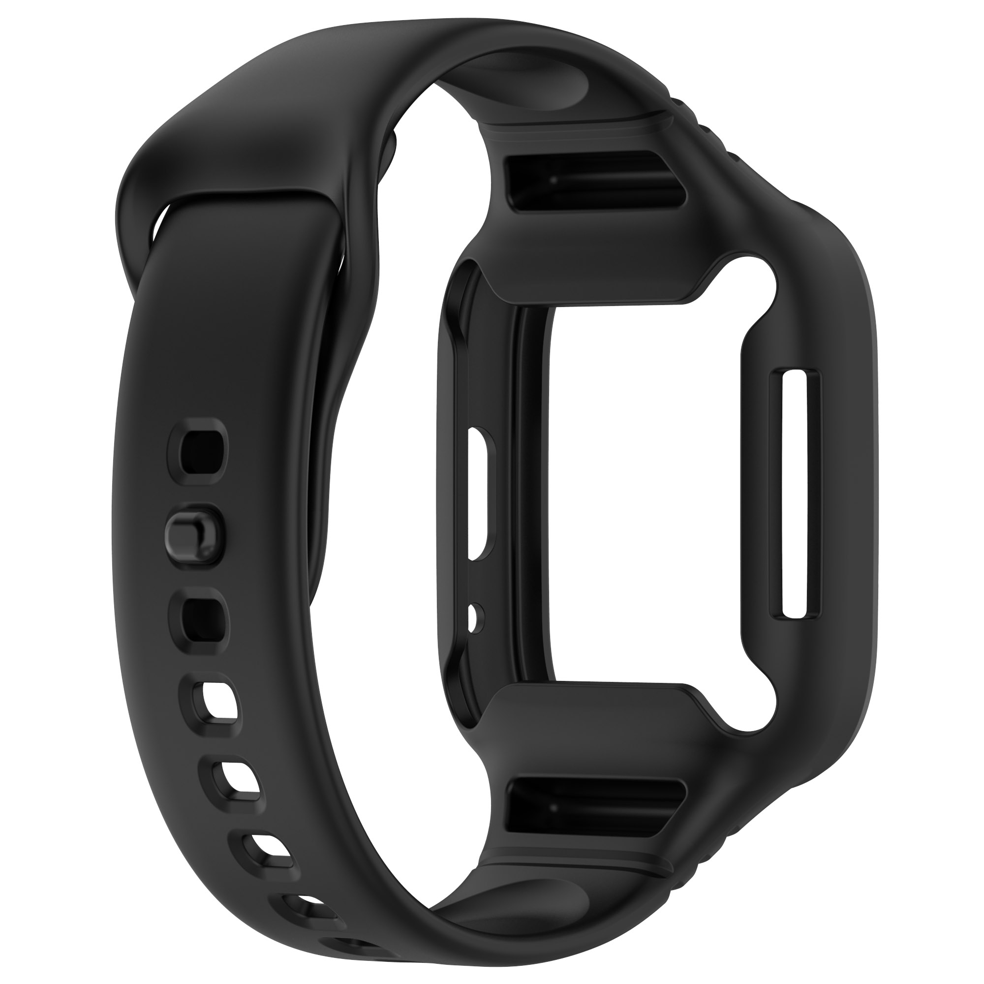 Schwarzes Armbandgehäuse für eine Smartwatch.