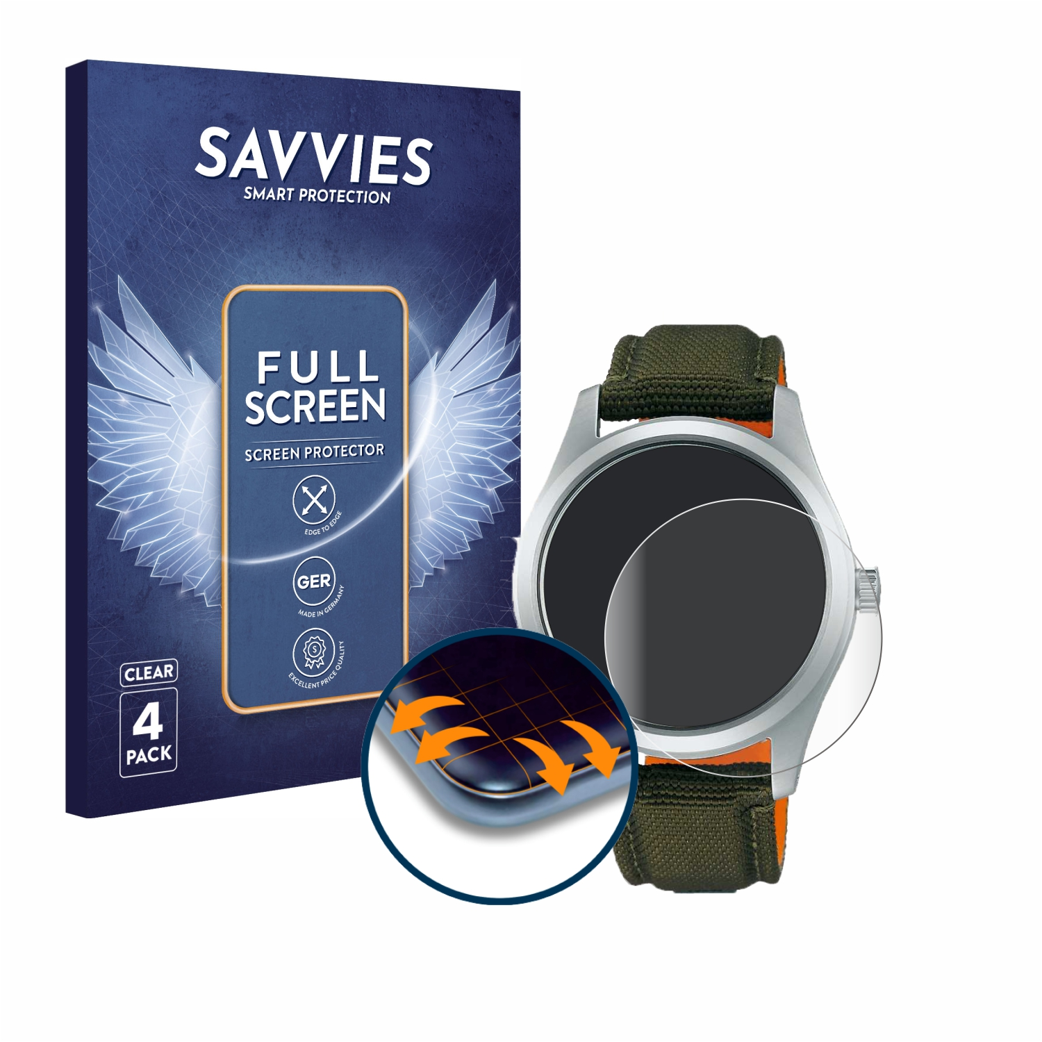 SAVVIES 4x Flex Full-Cover 3D Seiko Schutzfolie(für Curved 5 SRPH29K1) Sports