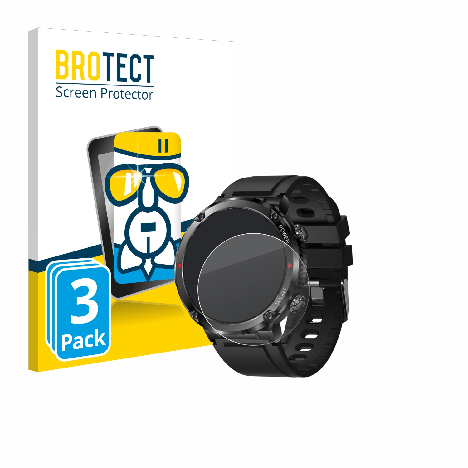 3x Smartwatch Schutzfolie(für klare 1.6\