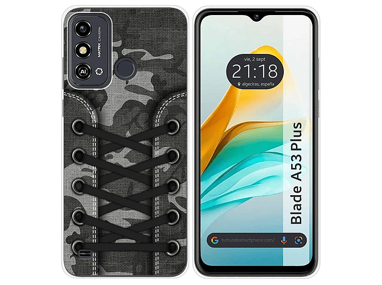 Custodia In Silicone Per ZTE Blade A53 Design In Pelle 03 Disegni