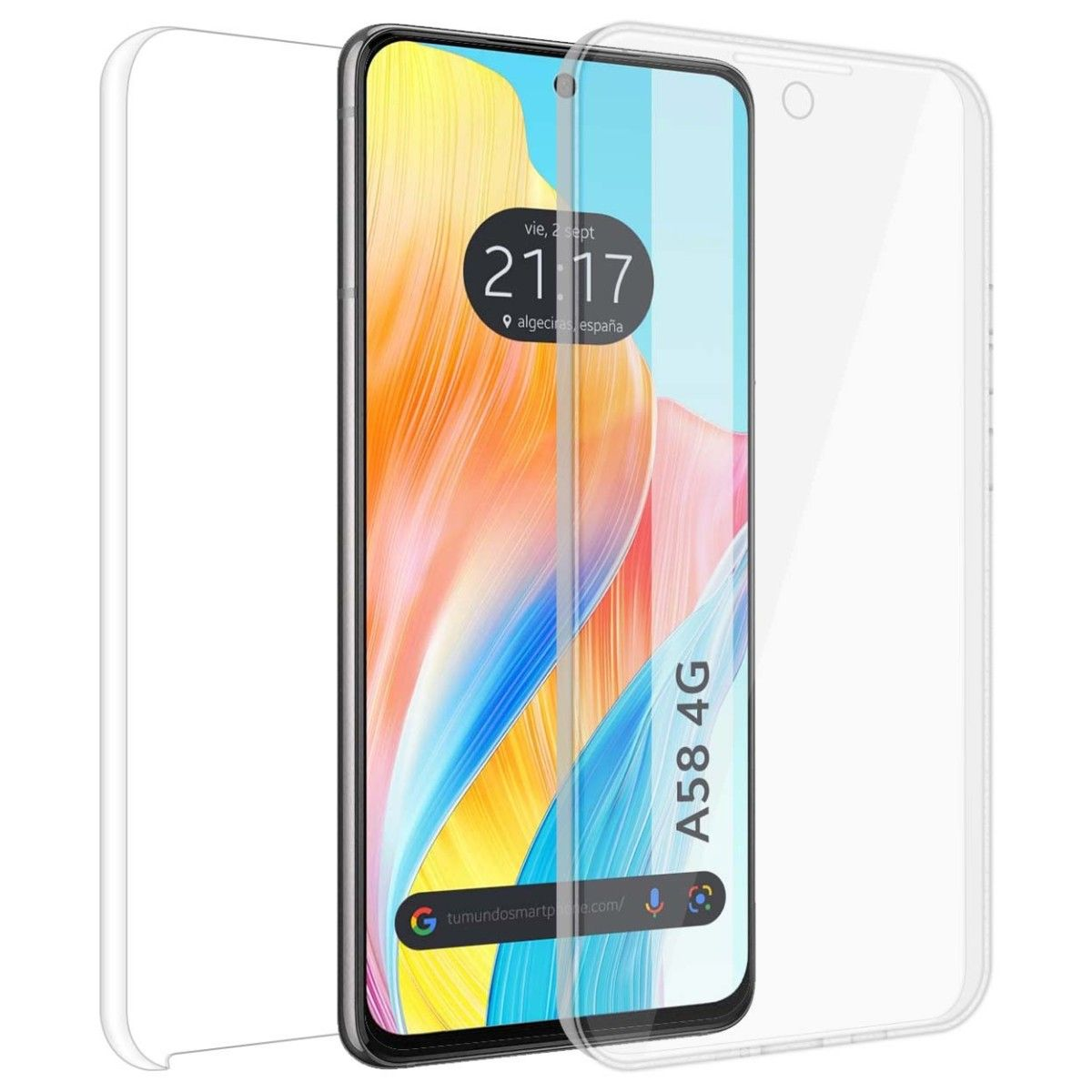 Telefono con protezione schermo applicata e una protezione schermo.