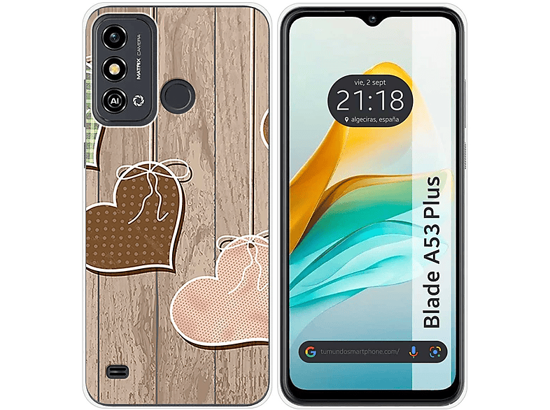 Funda Compatible Con ZTE Blade A53, Tarjetero De Piel
