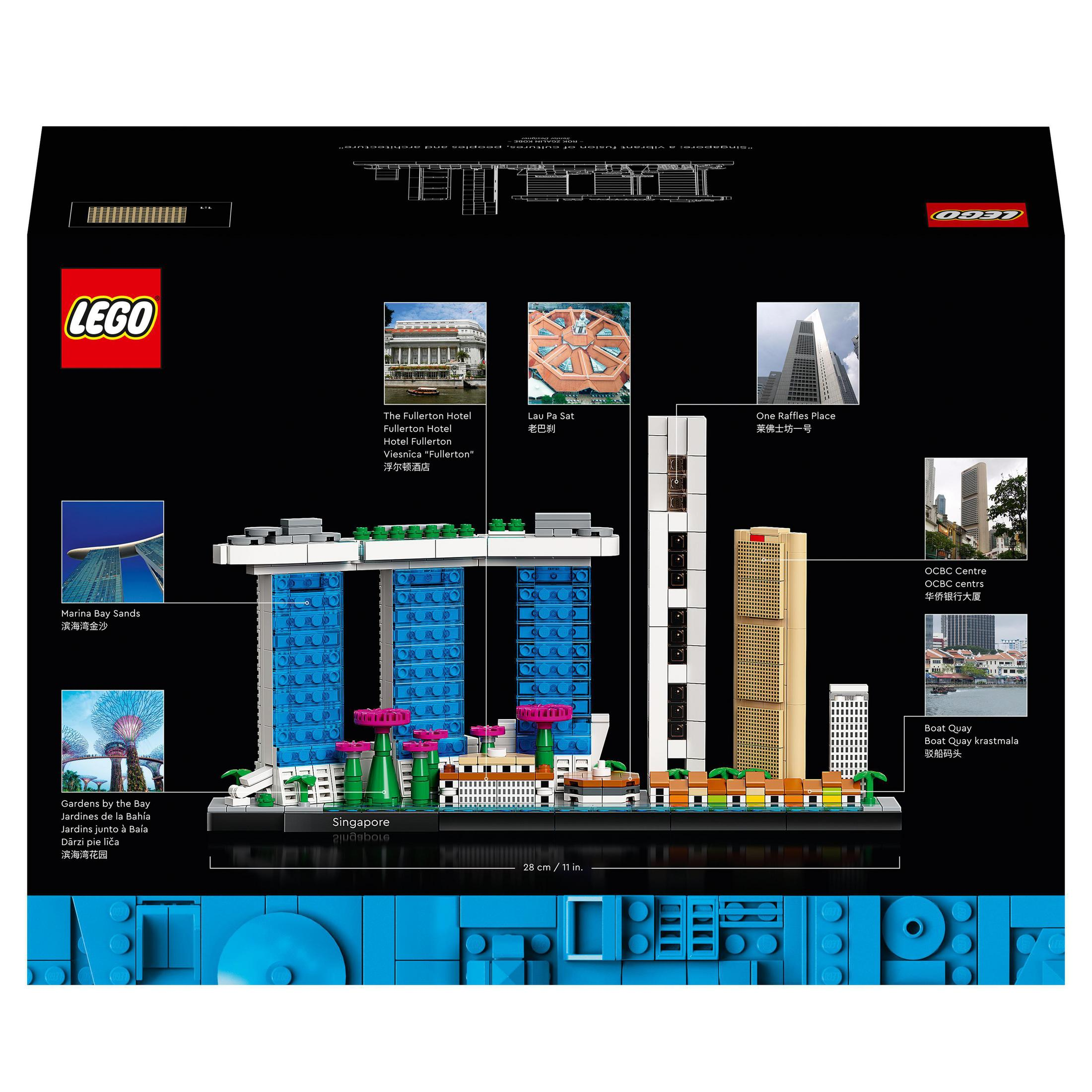 LEGO Singapore set die de skyline afbeeldt. Bevat Marina Bay Sands, Fullerton Hotel en andere bezienswaardigheden.