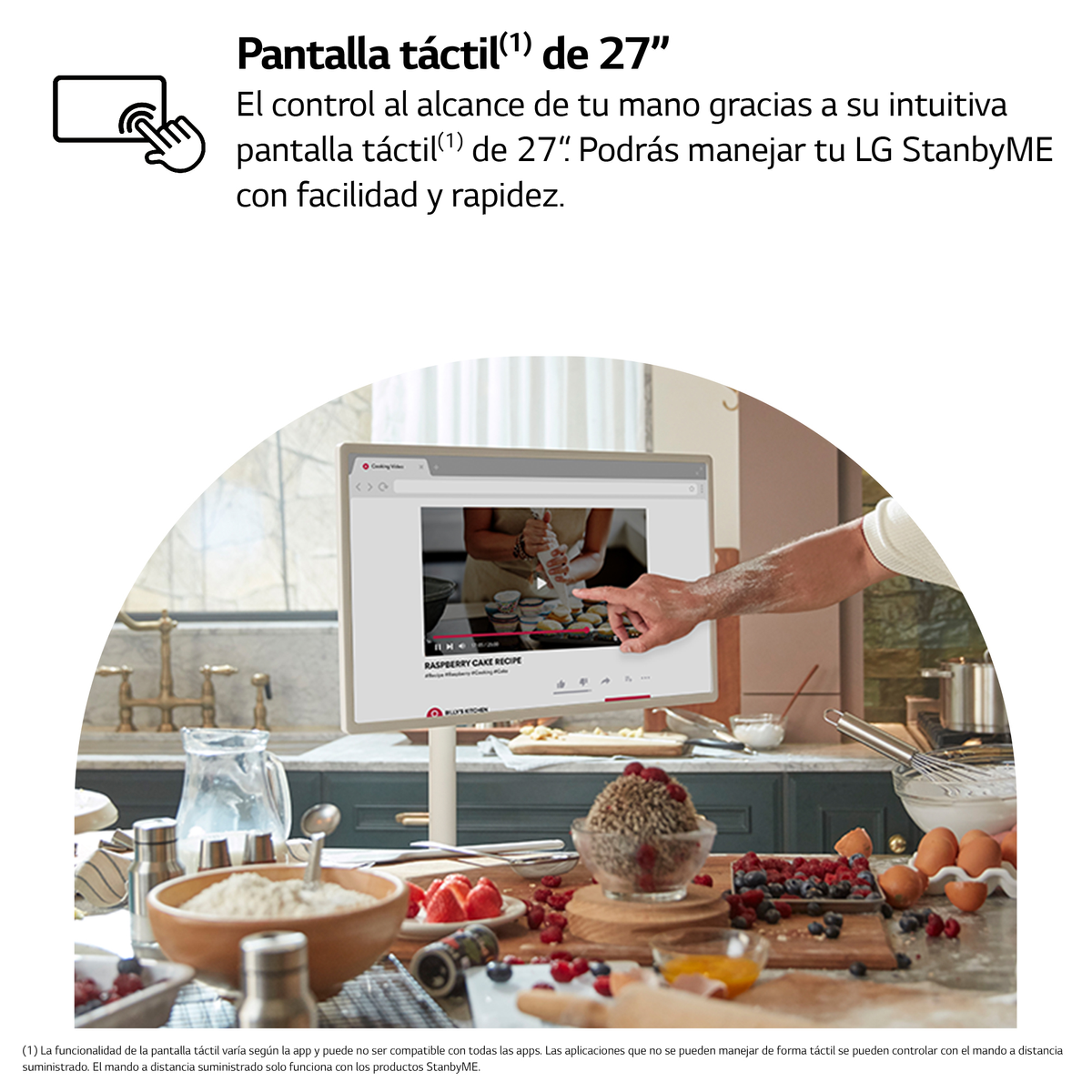 LG StanbyME 27ART10 TV LED, SMART TV, 27 ", LED, Full-HD, Processore a7 Gen4, Bianco Panna, Classe E